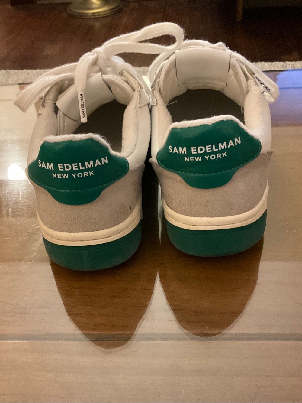 Sam Edelman women’s White, Gray & Green Low-Top Sneakers - Picture 3 of 4